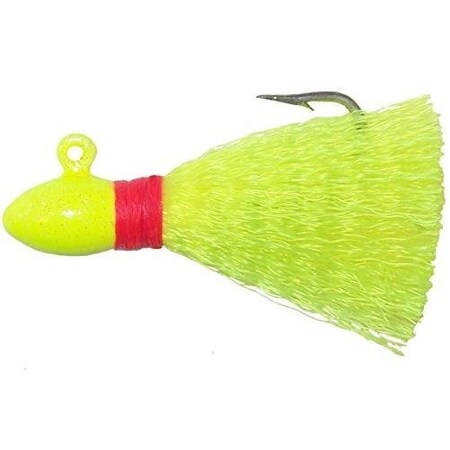 Wahoo Egg Head Pompano Jig, 12 Oz, 20 Hook, HandTied Nylon, Chartreuse, 3Bag WAH-PPJ12-10